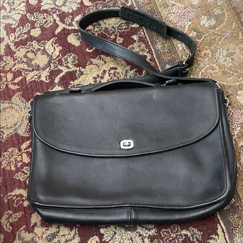 Classic Black Leather Satchel Bag - Picture 2 of 14